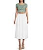 Color:Stark White - Image 3 - Smocked Waist Midi Skirt