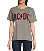 Color:Castle Rock - Image 1 - ACDC Beaded Knit Crew Neck Short Sleeve Boyfriend Tee Shirt