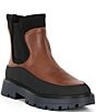 Color:Dark Brown - Image 1 - Allehia Leather Lug Sole Chelsea Boots