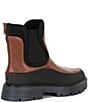 Color:Dark Brown - Image 2 - Allehia Leather Lug Sole Chelsea Boots