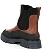 Color:Dark Brown - Image 3 - Allehia Leather Lug Sole Chelsea Boots