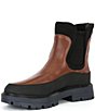 Color:Dark Brown - Image 4 - Allehia Leather Lug Sole Chelsea Boots
