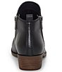 Color:Black - Image 4 - Basel Smooth Leather Side Zip Block Heel Booties