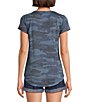 Color:Blue Multi - Image 2 - Camo V Neckline Short Sleeve Tee Shirt