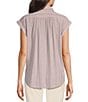 Color:Iris - Image 2 - Collared Neck Short Sleeve Top