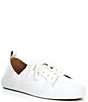 Color:White - Image 1 - Dansbey Leather Side Dip Lace-Up Sneakers