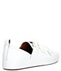 Color:White - Image 2 - Dansbey Leather Side Dip Lace-Up Sneakers