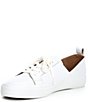 Color:White - Image 4 - Dansbey Leather Side Dip Lace-Up Sneakers