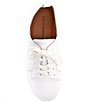 Color:White - Image 5 - Dansbey Leather Side Dip Lace-Up Sneakers