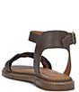 Color:Chocolate Black - Image 4 - Kyndall Leather Ankle Strap Flat Sandals