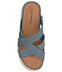 Color:Nat Blue - Image 6 - Loftee Leather Cross Band Braided Platform Sandals