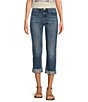 Color:Gemini - Image 1 - Stretch Denim Mid Rise Cropped Relaxed Fit Jeans