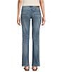 Color:Glass Mount - Image 2 - Mid Rise Sweet Straight Leg Ankle Length Stretch Denim Jeans