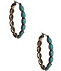 Color:Turquoise - Image 1 - Oblong Hoop Earrings