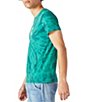 Color:Green Multi - Image 3 - Short-Sleeve Tie-Dyed Lucky Clover Graphic T-Shirt