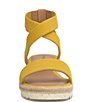 Color:Maize - Image 5 - Thimba Elastic Cross Strap Espadrille Sandals