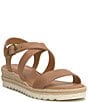 Color:ADOBE BROWN - Image 1 - Trianna Cross Strap Leather Espadrille Sandals