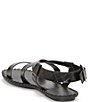 Color:Black - Image 4 - Zelek Crocodile Leather Flat Ankle Strap Sandals