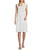 Color:White - Image 1 - M Made In Italy Sleeveless Cotton Tiered A-Line Dress