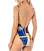 Color:Blue - Image 2 - Claire Scoop Neck Reversible Cheeky One Piece Swimsuit