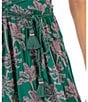 Color:Green - Image 3 - Moon Bay Palm Tree Print Embroidered Plunge V-Neck Braided Strap Tassel Detail Open Back Maxi Cover-Up Dress