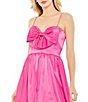 Color:Fuchsia - Image 3 - Bow Front Sweetheart Neck Sleeveless Bubble Hem Mini Dress