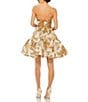 Color:Bronze - Image 2 - Brocade Strapless Fit and Flare Mini Dress