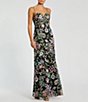 Color:Black Multi - Image 1 - Embroidered Sweetheart Neckline Sleeveless Gown