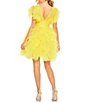 Color:Sunshine - Image 2 - Flutter Ruffle Sleeve Tulle Fit & Flare Mini Dress