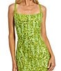 Color:Apple Green - Image 3 - Sequin Beaded Square Neck Sleeveless Back Slit Column Gown