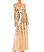 Color:Rose Gold - Image 1 - Sequin Mesh Strapless Sweetheart Neck A-Line Gown