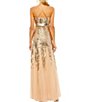 Color:Rose Gold - Image 2 - Sequin Mesh Strapless Sweetheart Neck A-Line Gown