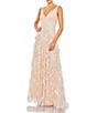 Color:Blush - Image 1 - Sequin V-Neck Sleeveless Scallop Ruffle Tiered Gown