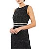 Color:Black - Image 3 - Sleeveless Sequined Chiffon Midi Dress