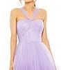 Color:Purple Ombre - Image 3 - Tulle Ombre Halter Neck Sleeveless Ball Gown