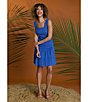 Color:Denim Blue - Image 5 - Eyelet Gingham Print Square Neck Sleeveless Tiered Dress
