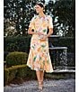 Color:Orchid/Buttercream - Image 5 - Floral Print Short Flutter Sleeve Asymmetrical Hem Dress