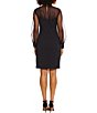 Color:Black - Image 2 - Stretch Scuba Illusion Long Sleeve Dress