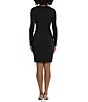 Color:Black - Image 2 - Stretch Matte Jersey V-Neck Long Sleeve Dress