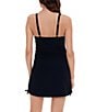 Color:Black - Image 2 - Chromatique Ella Square Neck Underwire Shaping Convertible Swim One Piece Dress