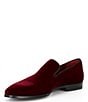 Color:Burgundy - Image 4 - Men's Dorio Venetian Velvet Grosgrain Piping Slip-On Loafers