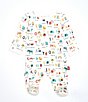 Color:White - Image 1 - Baby Preemie-9 Months Long-Sleeve ABC Love Footed Coverall