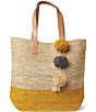 Color:Sunflower - Image 1 - Montauk Raffia Straw Tote Bag