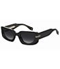 Color:Black - Image 1 - Women's 1075S Rectangle Sunglasses