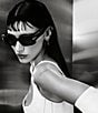 Color:Black - Image 2 - Women's 1075S Rectangle Sunglasses