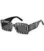 Color:Black/White - Image 1 - Women's 488NS Rectangle Sunglasses