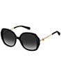 Color:Black - Image 1 - Women's 55mm Geometric Sunglasses