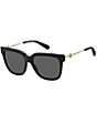 Color:Black - Image 1 - Women's 55mm Square Sunglasses