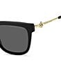 Color:Black - Image 2 - Women's 55mm Square Sunglasses