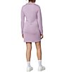 Color:Amethyst - Image 2 - New York Performance Soft Knit Point Collar Long Sleeve Zipper Mini Dress